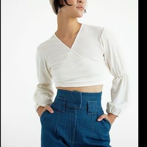 Selva negra cropped Diana blouse wrap ivory medium